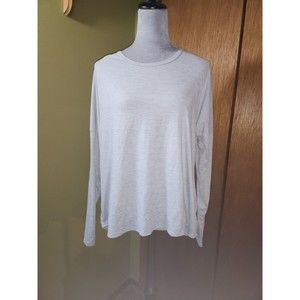 Wander by Hot Totties Women's Size L Long Sleeve Shirt Grey With Back Slit B#2